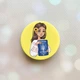 Держатель для смартфона / планшета попсокет Popsocket Желтый :: Девушка с паспортом (принт 12) - изображение 1