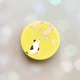 Держатель для смартфона / планшета попсокет Popsocket Желтый :: Котик и сакура (принт 283) - изображение 1