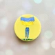 Держатель для смартфона / планшета попсокет Popsocket Желтый :: Девушка с флагом (принт 263) - изображение 1
