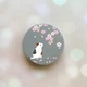 Держатель для смартфона / планшета попсокет Popsocket Серый :: Котик и сакура (принт 283) - изображение 1
