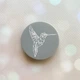 Держатель для смартфона / планшета попсокет Popsocket Серый :: Колибри (принт 123) - изображение 1