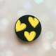 Держатель для смартфона / планшета попсокет Popsocket Черный :: Сердечки желтые (принт 259) - изображение 1