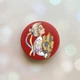 Держатель для смартфона / планшета попсокет Popsocket Красный :: Украинка с колосками (принт 173) - изображение 1