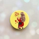 Держатель для смартфона / планшета попсокет Popsocket Желтый :: Девушка с кофе (принт 137) - изображение 1