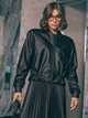 Бомбер женский на молнии с кулиской из эко кожи Seventeen 2XL-3XL Черная 2245.6263 - изображение 1