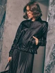 Бомбер женский на молнии с кулиской из эко кожи Seventeen 2XL-3XL Черная 2245.6263 - изображение 4