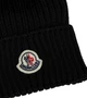 Шапка женская Moncler Patch Pompom Beanie Hat MB-10007 Black - изображение 3