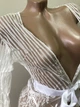 Жіночий мініатюрний халат накидка з трусиками Sexy One Size (XS/S) білий (8-178) - зображення 6