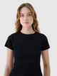 T-shirt damski 4F 4FWSS25TTSHF1995-20S XS Czarny (5905700403753) - obraz 4