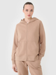 Bluza damska rozpinana streetwear z kapturem 4F 4FWSS25TSWSF1620-83S XL Beżowa (5905700408314) - obraz 1