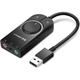 Звуковая карта Ugreen CM129 USB to AUX jack, TRS (Mic + Ear) Black (40964) - изображение 1