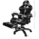 Кресло геймерское Dunmoon 24243 с подставкой для ног Black - изображение 3