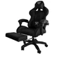 Кресло геймерское Dunmoon 24243 с подставкой для ног Black - изображение 8