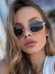 Очки солнцезащитные унисекс полуободковые Enjoy золотистые с черными линзами - изображение 1