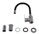 Смеситель для кухни Brinex Pure 015F3 с гибким изливом Nickel/Black BRIPUR015F3NKB - изображение 3