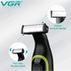 Електрична машинка триммер для стрижки бороди та вусів VGR V-017 USB 3 насадки - зображення 4