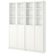 Книжкова шафа зі комбінованими дверима BILLY/OXBERG 160x30x202 см IKEA 390.477.37 білий - зображення 1