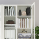 Книжкова шафа з дверима панель/скло BILLY/OXBERG 160x30x202 см IKEA 792.807.38 білий - зображення 4
