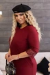 Плаття жіноче з мереживом ELFBERG 31612 58-60 Бургунді - зображення 2