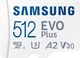 Карта пам'яті Samsung Evo Plus microSDXC 512GB UHS-I U3 V30 A2 + SD адаптер (MB-MC512SA/EU) - зображення 1