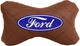 Подушка на подголовник EVAtech ECO 27 х 16 см Ford Коричневая с коричневой нитью (SPCRZZV010) - изображение 1