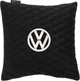 Подушка EVAtech 30 х 30 см Volkswagen Черная с черной нитью (SPSALMRBBV032) - изображение 1