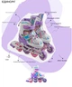 Роликовые коньки раздвижные Inline Skates PU свет размер 34-38 стелька 21-23,5 см Violet (61203-М) - изображение 11