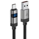 Кабель ACEFAST C15-04 USB-A to USB-C 66W, 1.2 м, з цифровим дисплеєм, нейлонова оплетка Black - зображення 2
