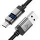 Кабель ACEFAST C15-04 USB-A to USB-C 66W, 1.2 м, з цифровим дисплеєм, нейлонова оплетка Black - зображення 3