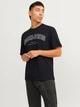 Футболка хлопковая длинная мужская Jack & Jones 12257579 L Черная (5715516385941) - изображение 1
