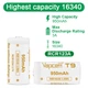 Аккумулятор 16340/CR123 Li-Ion Vapcell T9 Button Top, 950mAh, 3A, 4.2/3.6/2.5V, White - изображение 2