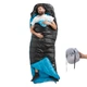 Спальник з натуральним пухом Naturehike CW400 NH18C400-D, p-р L, чорно-блакитний - зображення 4
