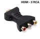 Аудіо адаптер - перехідник CUJMH HDMI до 3 RCA AV конвертер для телевізора / плеєра, чорний (98739503) - зображення 1