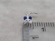 Серебряная серьга-пирсинг в нос Бабочка. 1041.5С Синий - изображение 5