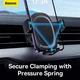 Автомобільний тримач для телефону Baseus UltraControl Pro Series Clamp-Type Car Holder Set для кріплення на панель/торпедо/лобове скло/дефлектор (C40351600113-00) Black - зображення 12