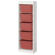 Стелаж с контейнерами TROFAST 46x30x145 см IKEA 095.754.80 белый /красный - изображение 1