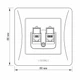 Комп'ютерна/телефонна розетка RJ45/RJ11 CAT6/CAT3 срібний шовк VIDEX BINERA (VF-BNSK2PC6TF3-SS) - зображення 5