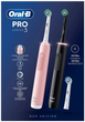 Zestaw szczoteczek elektrycznych Oral-B Pro3 3900N Black CA + Pink CA (8006540760277) (955555908654039) - Outlet - obraz 3