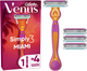 Станок для гоління жіночий (бритва) Gillette Simply Venus 3 Miami з 4 змінними картриджами (8700216878333) - зображення 2
