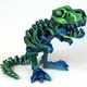 Игрушка 3д скелет динозавра подвижный T-Rex (Ти-Рекс) тиранозавр сине-зеленый - изображение 3