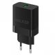 Мережевий зарядний пристрій (адаптер) 2в1 WALKER WH-35 1USB QC3.0 3A 18W чорний - зображення 1