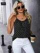 Майка TOP Printed яркая женская летняя французкий стиль Черный в белый горох M/L - изображение 1