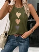Майка Heart Print яркая женская летняя французкий стиль Оливковая S - изображение 1