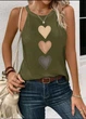 Майка Heart Print яркая женская летняя французкий стиль Оливковая S - изображение 4