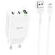Зарядний пристрій із швидкою зарядкою QC/PD + кабель Micro-USB HOCO C99A |1USB/2Type-C/3A/PD/QC3.0| Білий - зображення 1