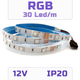 Светодиодная RGB SMD5050 лента 30 светодиодов на метр, 12 вольт, 12V, 30 LED/м, IP20 - изображение 1