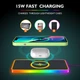 Беспроводная зарядка в машину авто для apple айфона iphone самсунг samsung QINETIQ A8 RGB 15W Car Wireless Pad&Airpods charge с RGB подсветкой + адаптер в подарок - изображение 2