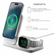 Бездротова зарядна станція Nomad Stand One Max Qi2 3-in-1 Charging Hub (3rd Gen) Срібляста (NM01561985) - зображення 3