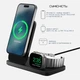 Бездротова зарядна станція Nomad Stand One Max Qi2 3-in-1 Charging Hub (3rd Gen) Чорна (NM01570185) - зображення 3