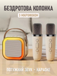 Бездротова портативна Bluetooth колонка з двома мікрофонами та сабвуфером Бежева - зображення 1